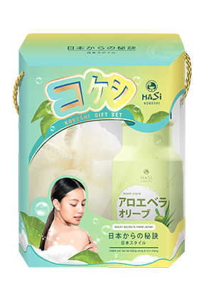 Gel rửa tay khô kháng khuẩn Hasi Kokeshi Hương Trà xanh (có vòi bấm)